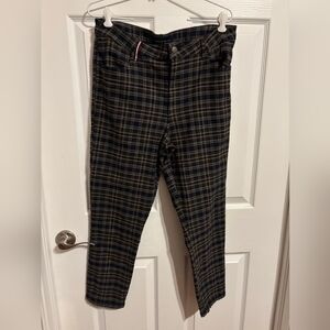 Tommy Hilfiger Plaid Ankle Pants - Black and Brown